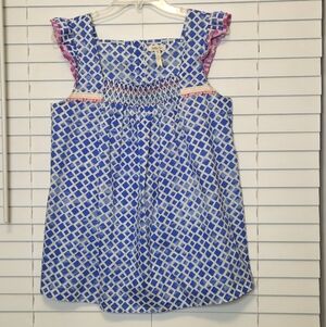 Matilda Jane Wondering Waters Smocked Tank Top Size Medium